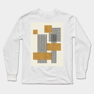 Stripes and Square Composition - Abstract Long Sleeve T-Shirt